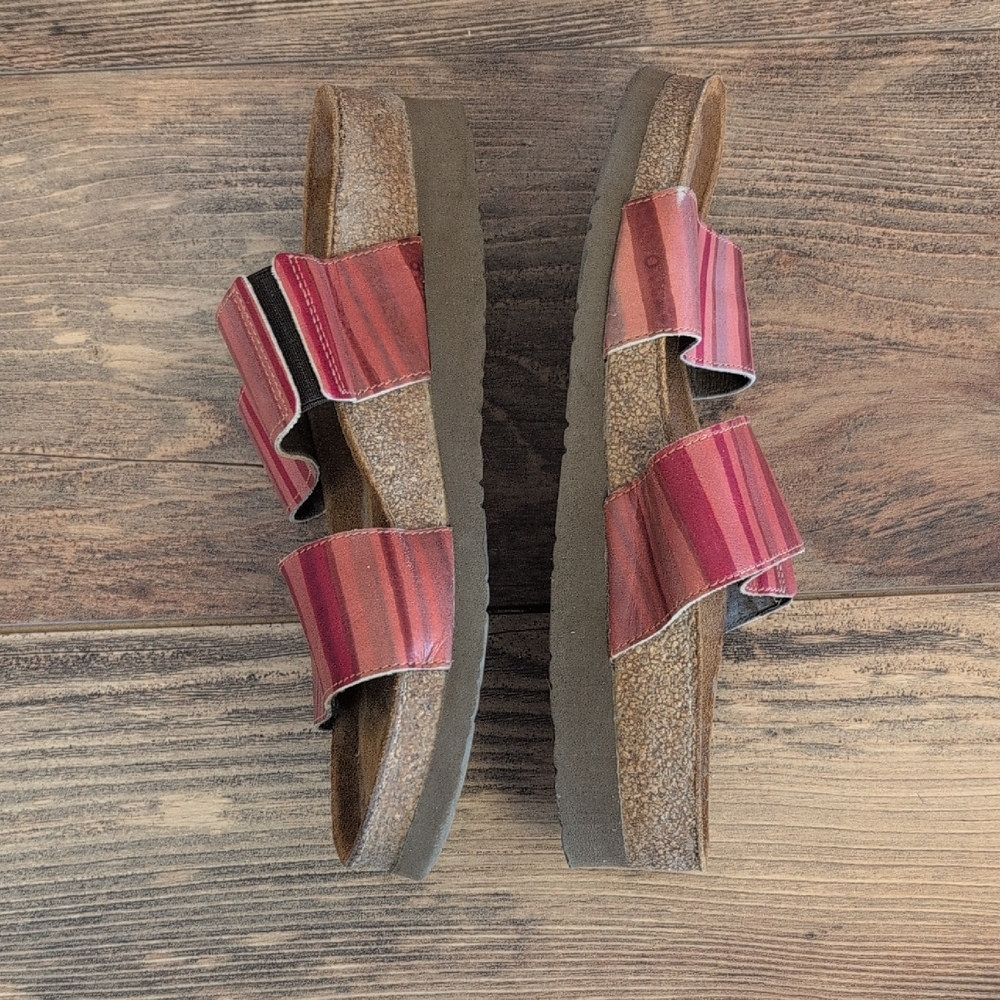 Naot Women's Bianca Red Stripe Double-Strap Sandals 37           AB146 - Picture 5 of 6